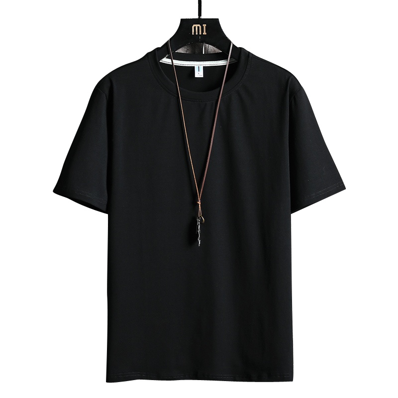 2021年夏季新款男士棉弹短袖体恤男士t恤男柔软舒适透气百搭纯色圆领T恤男士套头衣服李维犀牛LEEVIRHINO-PG