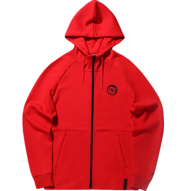 李宁男子财大气粗运动时尚系列开衫连帽卫衣