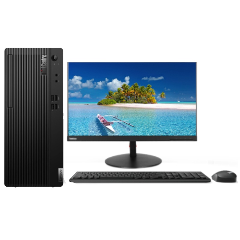 联想(ThinkCentre)E77商用办公台式机套机19.5英寸显示器(I5-10400 8GB 512GSSD W10)定制