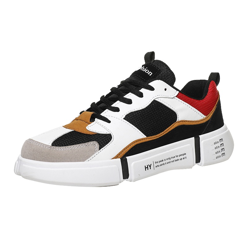 博迈伦老爹鞋男拼色板鞋男网布低帮鞋潮流学生鞋子男YM-8987