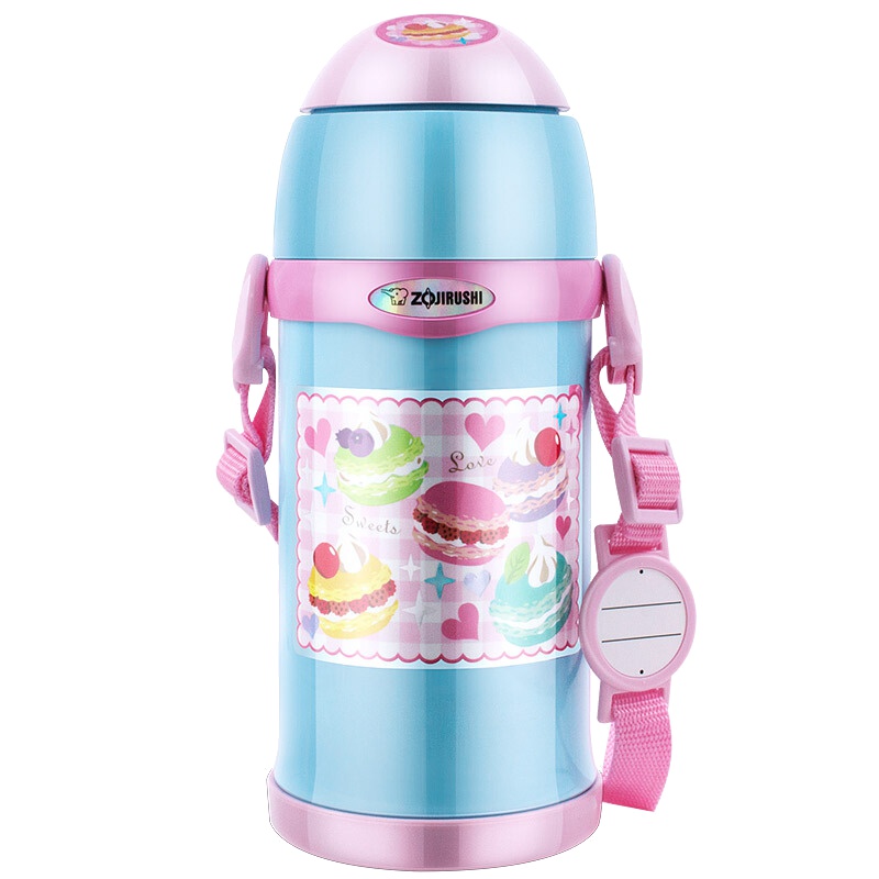 象印(ZOJIRUSHI) 儿童保温杯吸管杯SC-ZT60不锈钢进口双盖两用大容量保温瓶600ml AZ水蓝色
