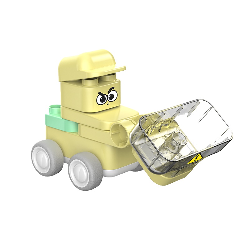 葡萄科技儿童大颗粒布鲁可玩具 启初精灵百变布鲁可积木惯性推土机