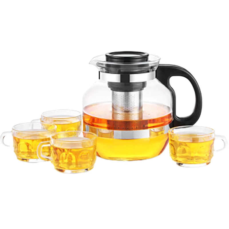 WQLQ紫丁香耐热玻璃泡茶壶套装 2.2L+清心杯*4(S863-1+BB291-4)