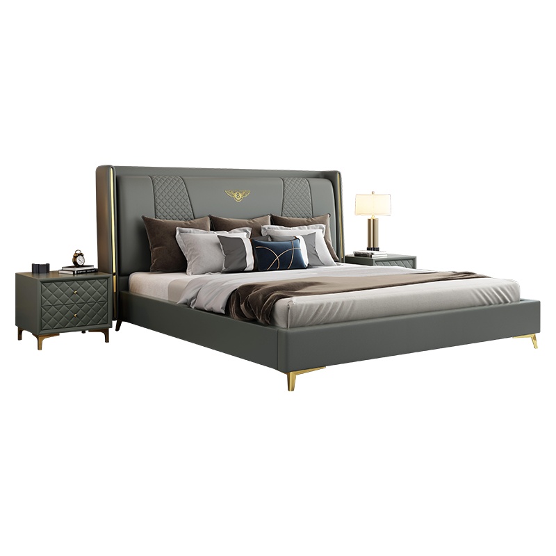 忆斧至家 现代简约皮床双人床