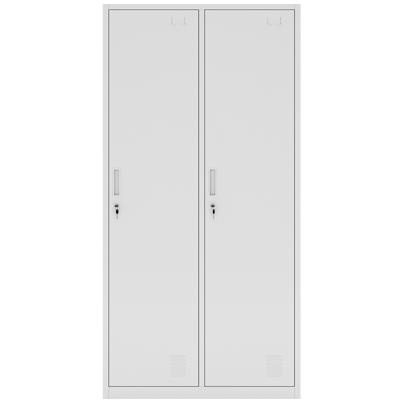 衡爵HJ-YG1 更衣柜双门铁皮更衣柜带锁挂衣柜 灰白色