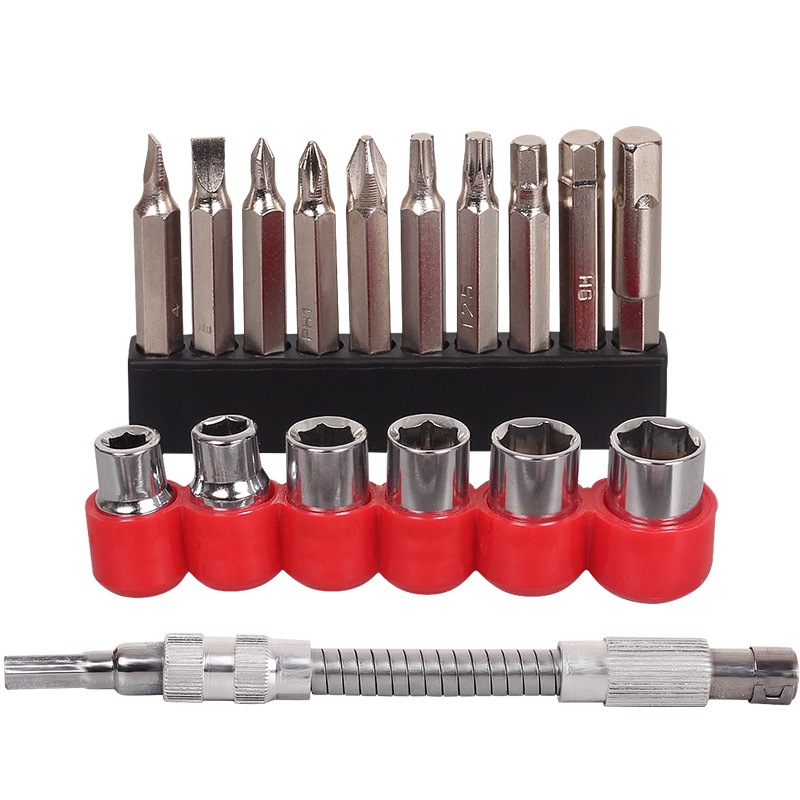 [苏宁自营]工蜂 ACOT16S 17件螺丝批头套筒软轴套装 电动工具附件