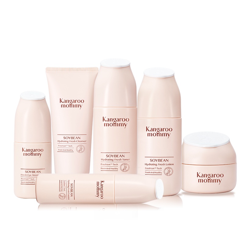 袋鼠妈妈 kangaroomommy 孕妇护肤品 孕妇专用天然豆乳保湿化妆品 怀孕期哺乳期6件套