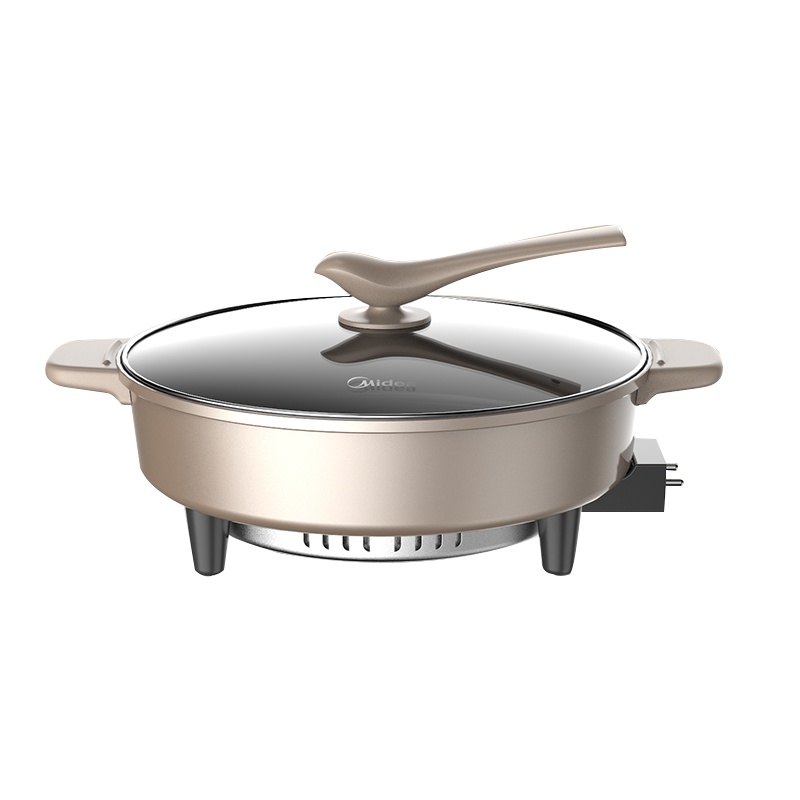 美的(Midea)电火锅家用大容量多功能一锅多用涮烤一体烤肉网红锅煮炒菜电热锅智能电煮锅MC-DH3411