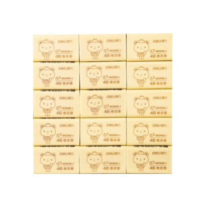 得力71101 30块大号4B学生考试绘图橡皮擦 萌伊系列橡皮 黄色