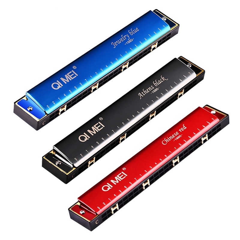 奇美口琴24孔复音C调初学者儿童学生高级成人专业演奏口风琴乐器其他1