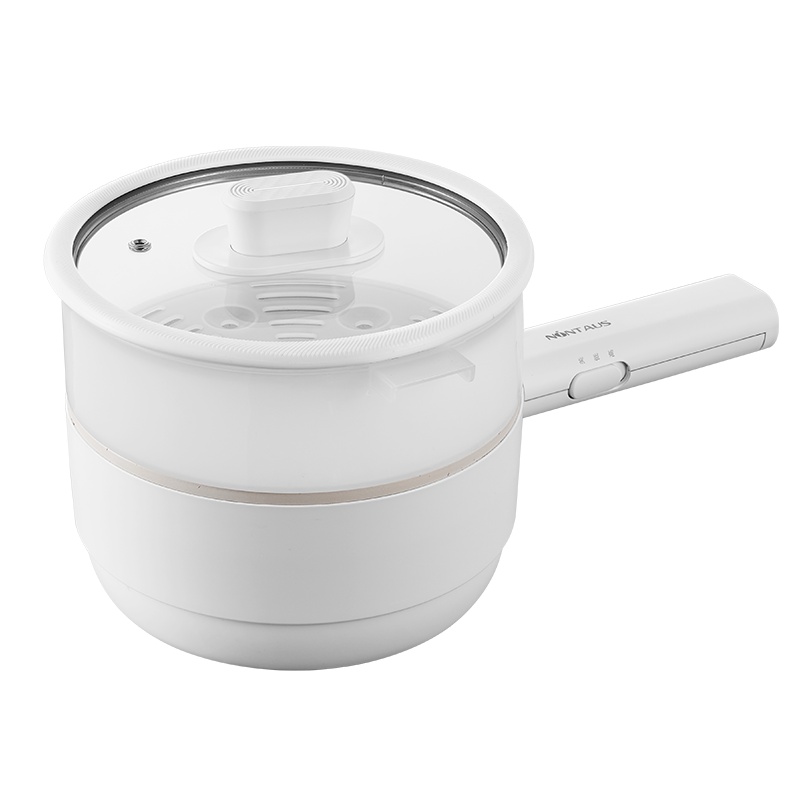 金正(NiNTAUS)电煮锅带蒸笼白色电火锅宿舍学生锅手持多功能小炒锅家用小锅煮面小电锅寝室1-2人小型JZF-D150