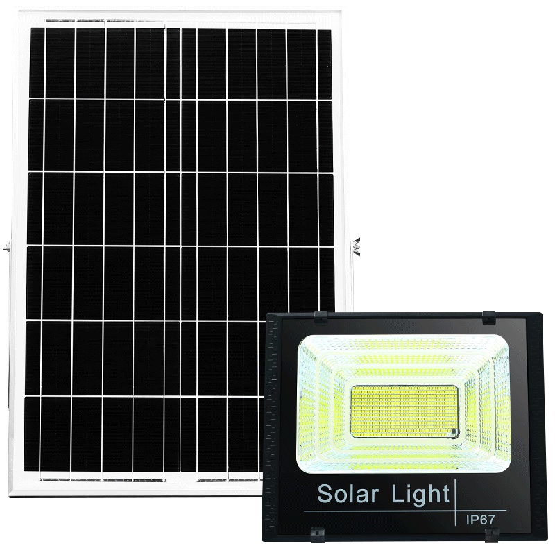 姿灯 太阳能灯户外庭院灯家用一拖二室外太阳能路灯新农村LED大功率投光灯防水照明景观路灯