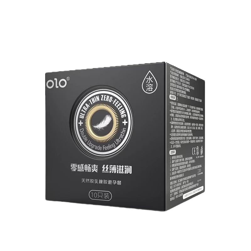 我乐OLO 玻尿酸避孕套【10只装】 男用超薄型0.01大颗粒安全套 大号螺纹狼牙套超薄款