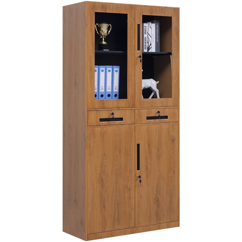 震海 木纹黄中二斗器械文件柜办公柜木纹色档案资料柜办公柜类钢制加厚办公室储物柜