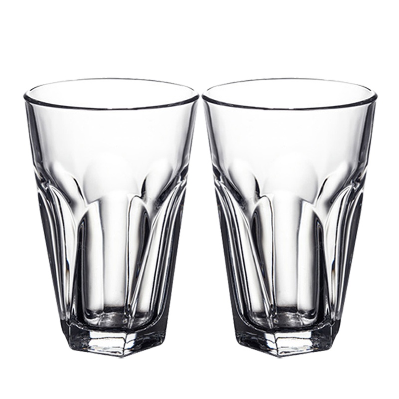 Libbey利比 扭转直布罗陀系列355ml玻璃杯沙冰奶茶杯果汁杯啤酒杯家用透明水杯 两只装