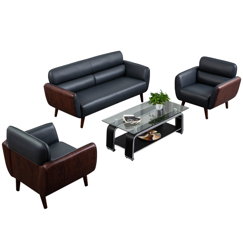 [红心家居]办公沙发现代简约三人位沙发茶几组合
