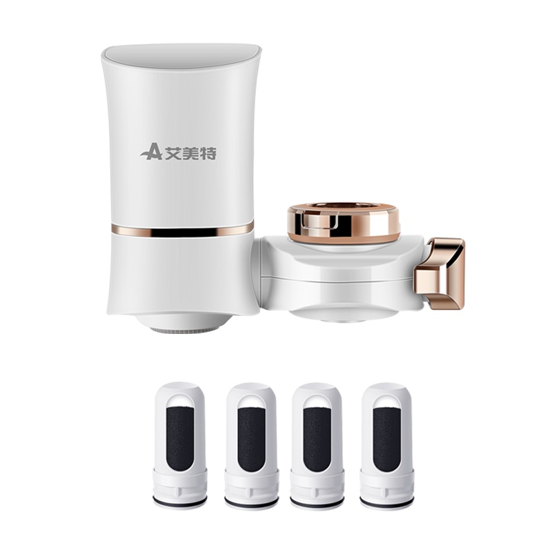 艾美特净水器自营家用水龙头净水器 自来水过滤器水龙头净水机紫外线除菌厨房净化器滤水器T02 1机4芯