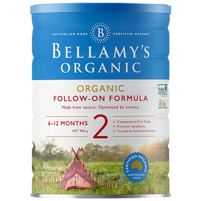 BELLAMY'S 贝拉米有机配方奶粉2段(6-12个月)900g/罐 原罐原装进口[1罐装](效期:22.8)