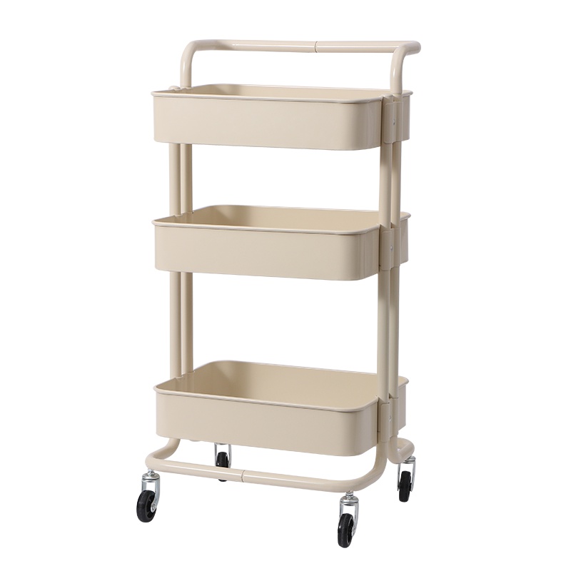 欧润哲 厚制大容量北欧风置物车 108662 厨房浴室客厅置物架收纳小推车可移动多功能