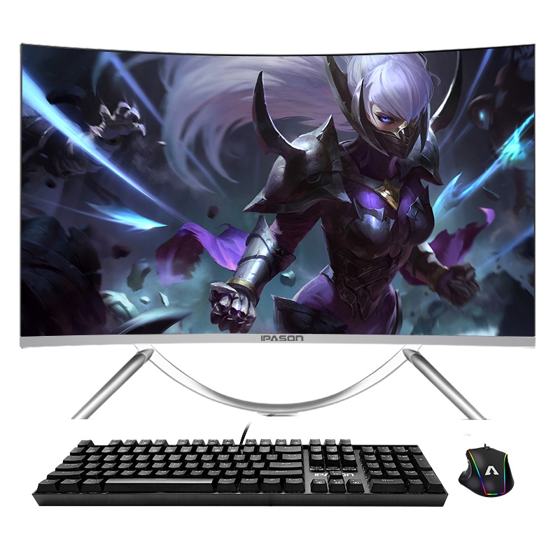 攀升 V10 27英寸曲面游戏台式一体机电脑 游戏一体机（intel G5400 8G内存 GT1030独显 256G高速固态 电竞键鼠) 台式