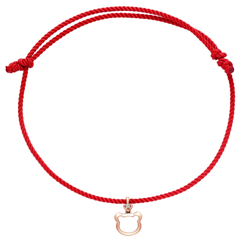 Soinlove 小确幸系列玫瑰金小熊转运珠坠 女 送礼推荐VU651