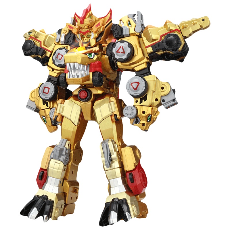 灵动百兽总动员五合体系列赛拉图男孩女孩儿童玩具套装金甲烈焰战龙神2349