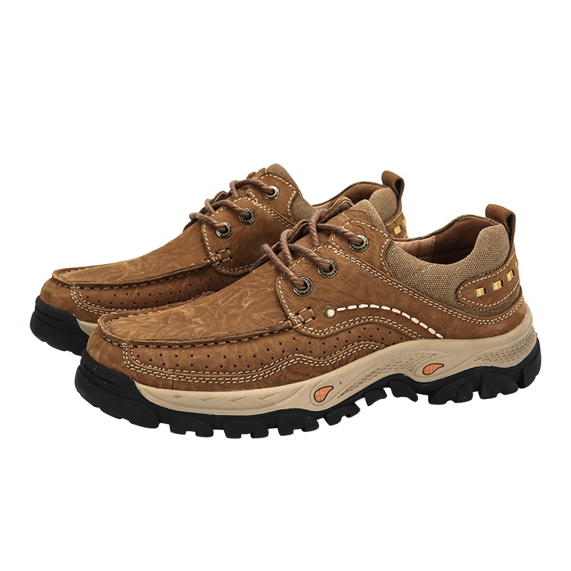 木林森男鞋秋季新款头层牛皮户外休闲鞋真皮耐磨厚底男士皮鞋