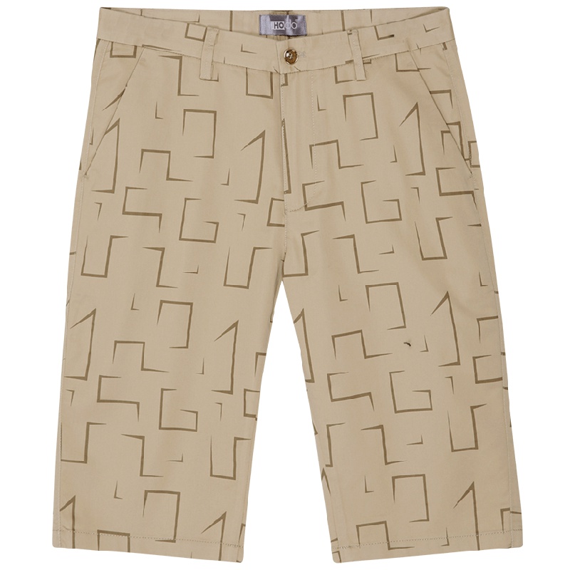 HODO红豆男装男士休闲短裤简约时尚印花短裤五分休闲裤男