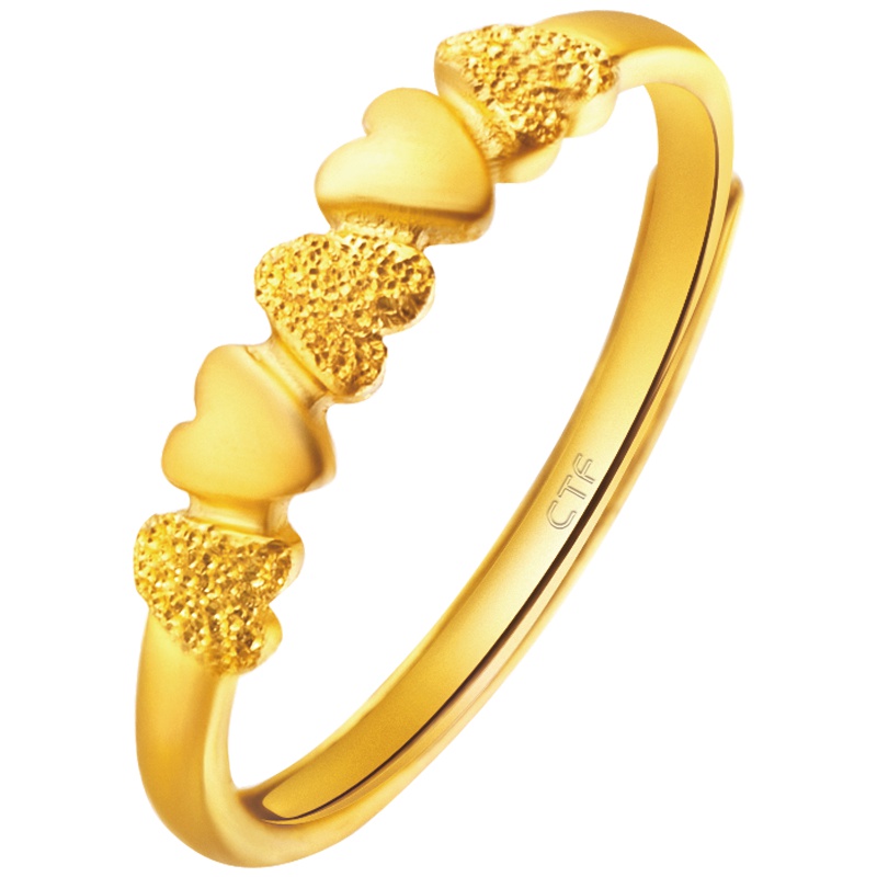 周大福珠宝首饰猜中你心黄金戒指计价（工费48元）F146542