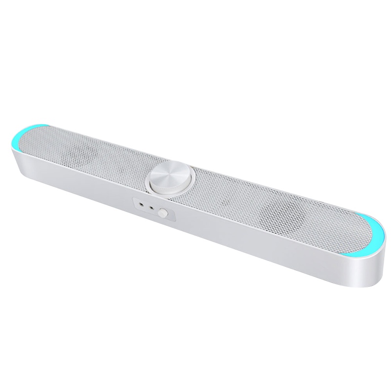 赛达V-198电脑音响台式家用笔记本小音箱低音炮USB长条迷你重低音大喇叭小型回音壁有线多媒体手机通用 有线版 白色