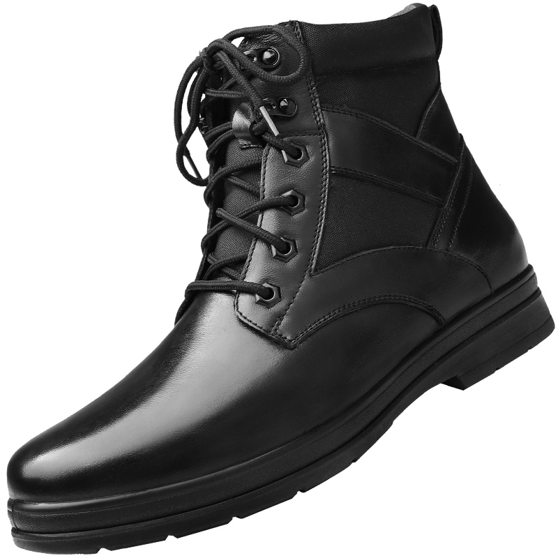 强人男靴际华3515新款羊毛保暖棉靴男头层牛皮男士马丁靴户外防寒皮靴子