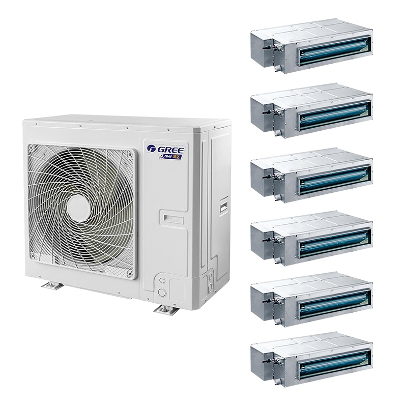 格力(GREE)中央空调7匹一拖六套组 一级能效变频 多联风管机嵌入式空调 雅居系列 GMV-H160WL/F