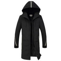 Artsdon/阿仕顿男装中长款连帽羽绒服冬季男士保暖舒适贴条时尚款外套