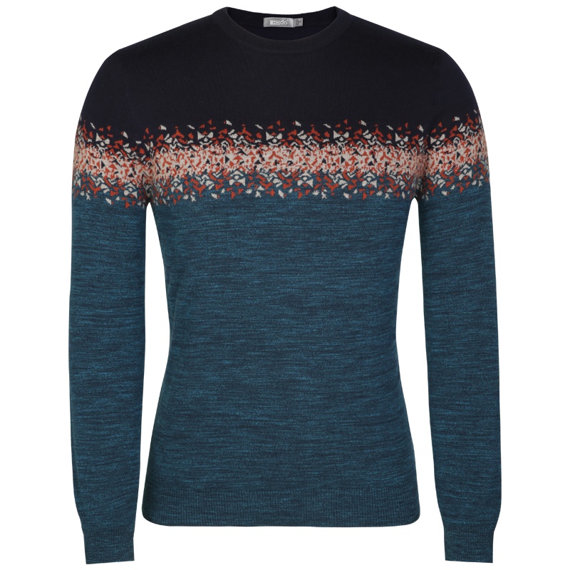 HODO红豆男装 男士毛衫 2019秋季新款商务休闲简约提花针织毛衫男