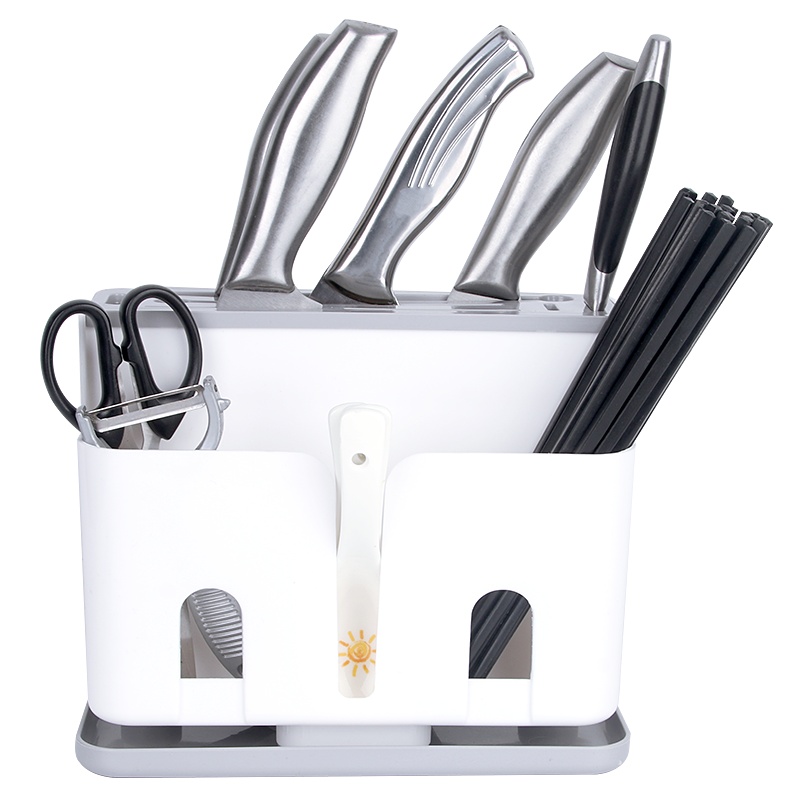 拜杰刀架刀座 筷子筒 厨房置物架 沥水架 菜刀架 刀具收纳架 多功能筷子架LY-182