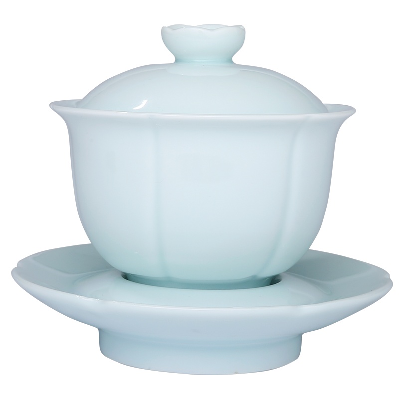 常生源 盖碗 茶杯 陶瓷 青瓷分茶器 三才茶碗 带礼盒 品尚盖碗