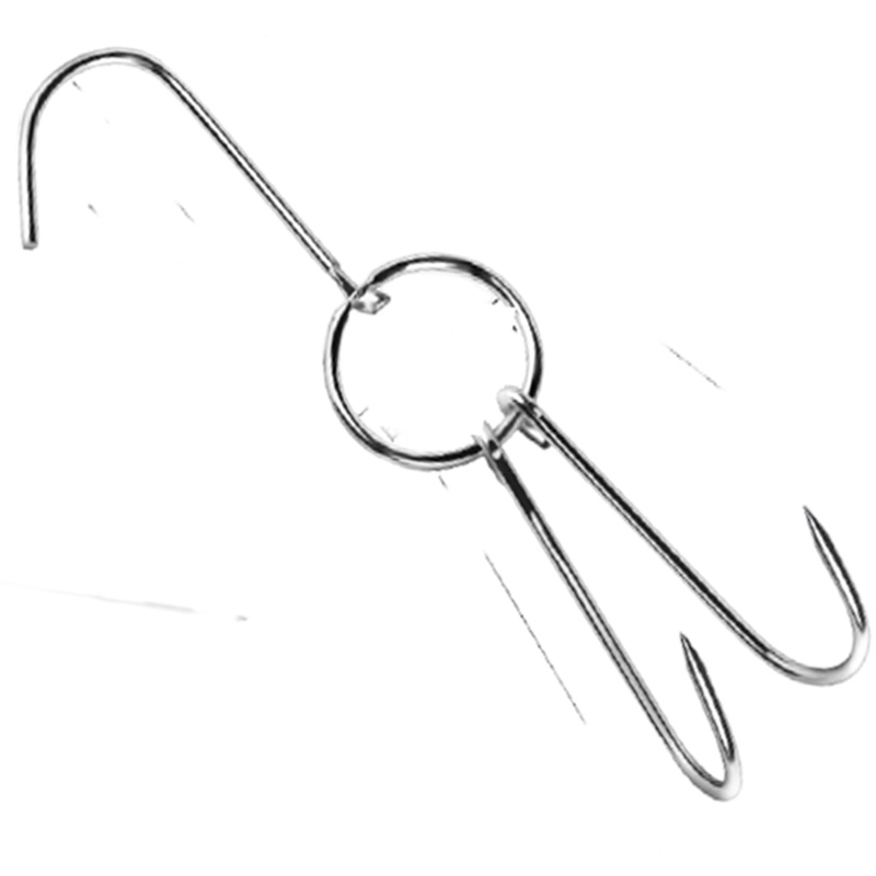 不锈钢挂钩吊钩阿斯卡利烤鸭钩子双钩烤鸭勾子烧鹅挂勾烤鸭配件猪肉钩商用
