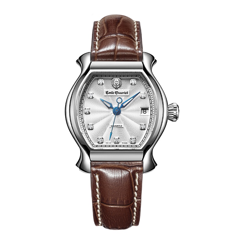 艾米龙(Emile Chouriet)手表当代奢华系列 棕色牛皮带石英女表56.1138.L.6.8.27.2