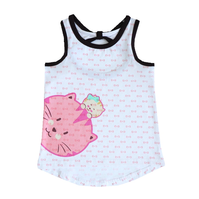 安笛贝乐童装儿童背心女童纯棉薄款2020年新款洋气背心小童无袖上衣宝宝夏装印花背心