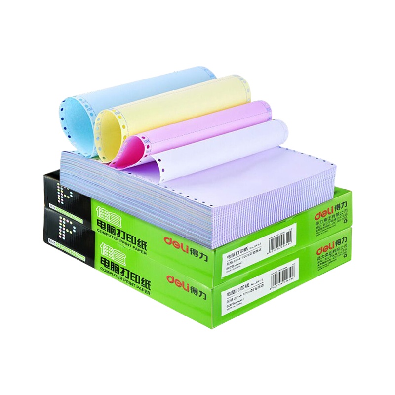 得力(deli)J241-1 佳宣电脑针式打印纸 一联一等分发货单 白色撕边