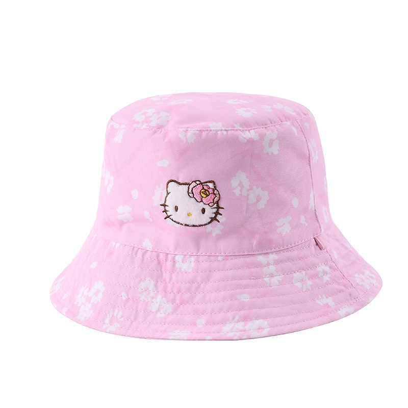 hellokitty女童帽子渔夫帽小女孩公主帽潮防晒帽太阳帽
