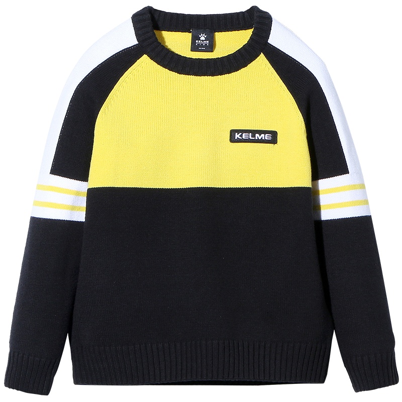 kelme（kids）男童毛衣套头春季2020新款儿童中大童圆领针织打底
