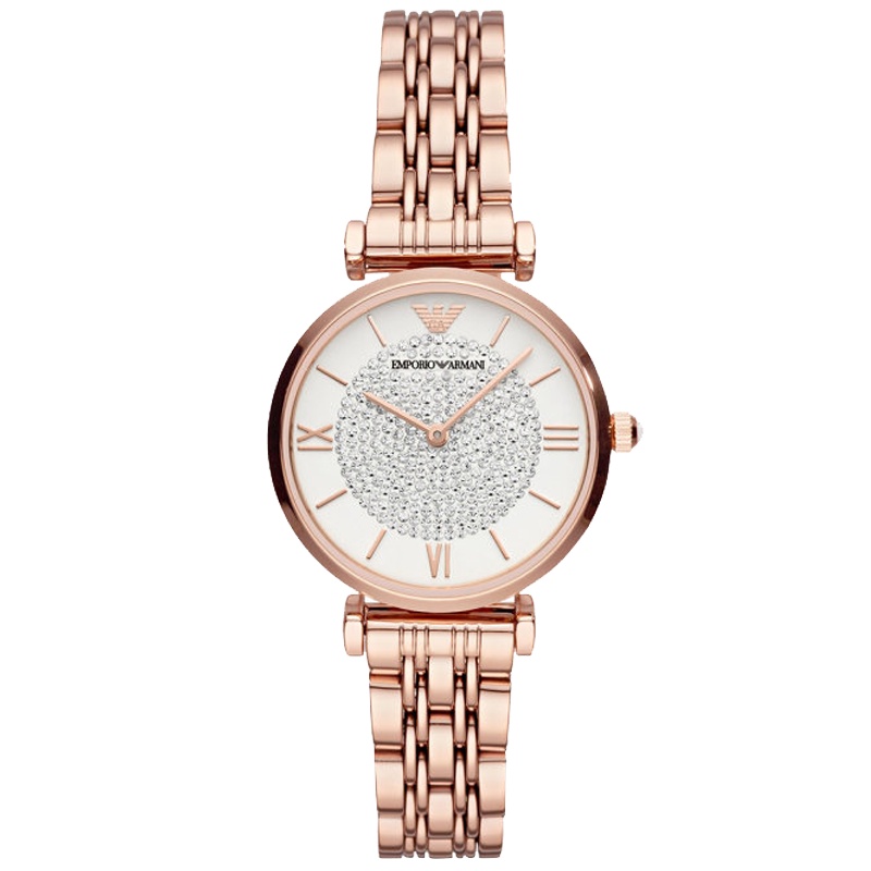 阿玛尼(EMPORIO ARMANI)手表 欧美品牌 佟丽娅同款 新款满天星ins风 镶钻石英手表 女AR11244