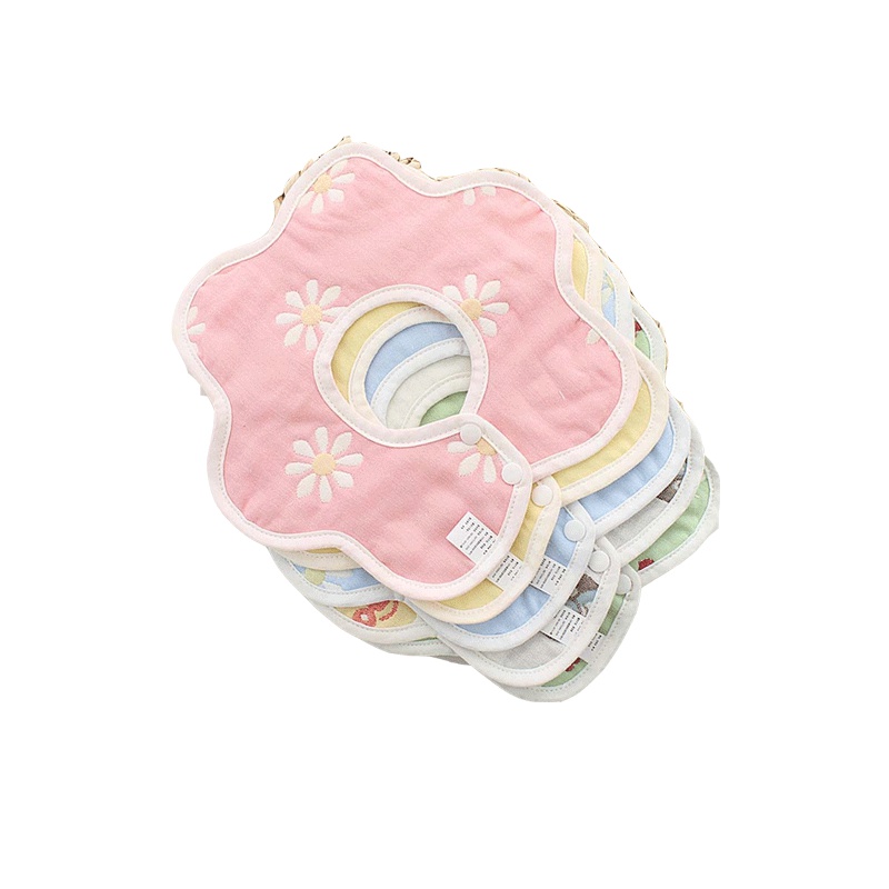 婴儿便携口水巾纱布360度旋转围嘴新生儿童宝宝围兜春夏通用简约小清新孕婴童围嘴