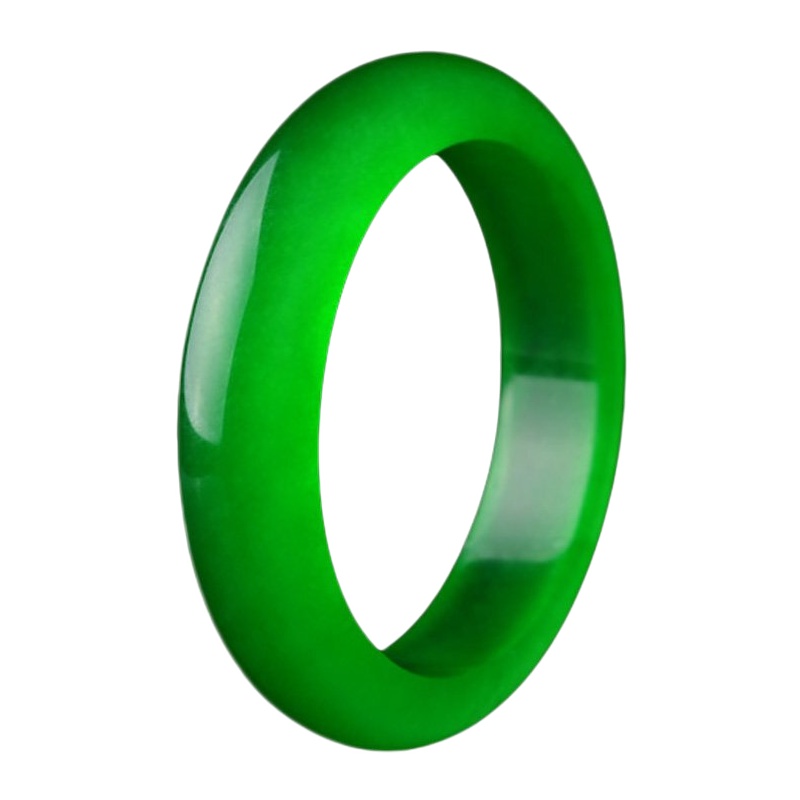 满绿翡翠色手镯女款玉冰种翠绿色玉镯[带证书]送女朋友老婆情人节七夕生日礼物