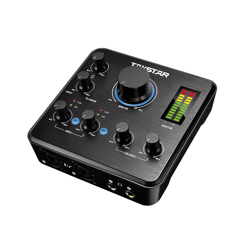 得胜 MX630 双路专业直播声卡 手机电脑直播套装两路麦克风输入两路监听输出 兼容机架超低延迟