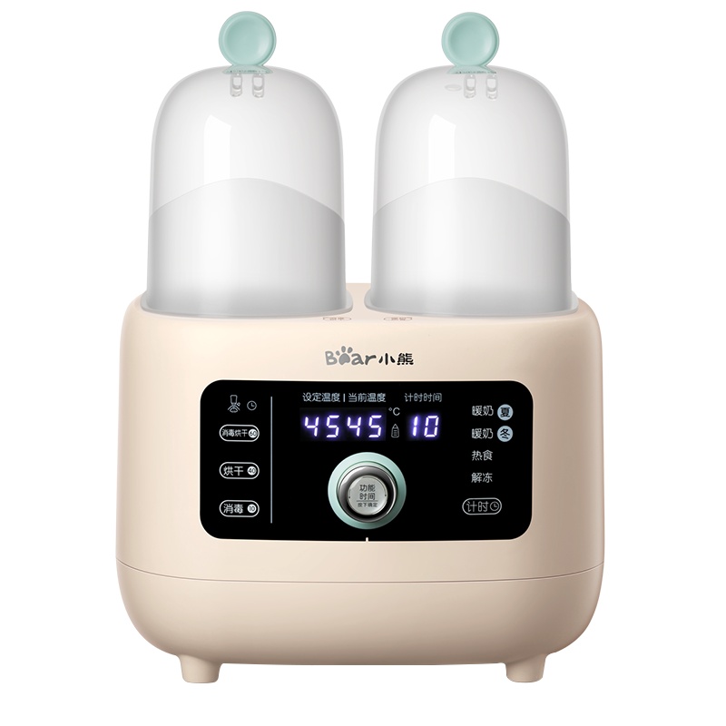 小熊电器(Bear)温奶器 奶瓶蒸汽消毒器带烘干四合一 婴儿多功能暖奶器 宝宝热食解冻消毒烘干机 XDG-A06J1