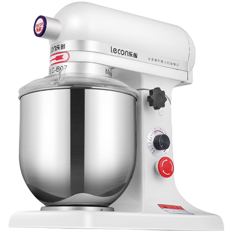 乐创(lecon)鲜奶机 LC-B07 商用和面机 7升小型家用蛋糕搅拌机奶油打蛋器 私房烘焙必备多功能全自动厨师机