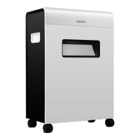 得力(deli)9901碎纸机 单次碎纸6张 23L大容量 粒状2*7mm 4级保密 白色平板系列颗粒状粉碎机