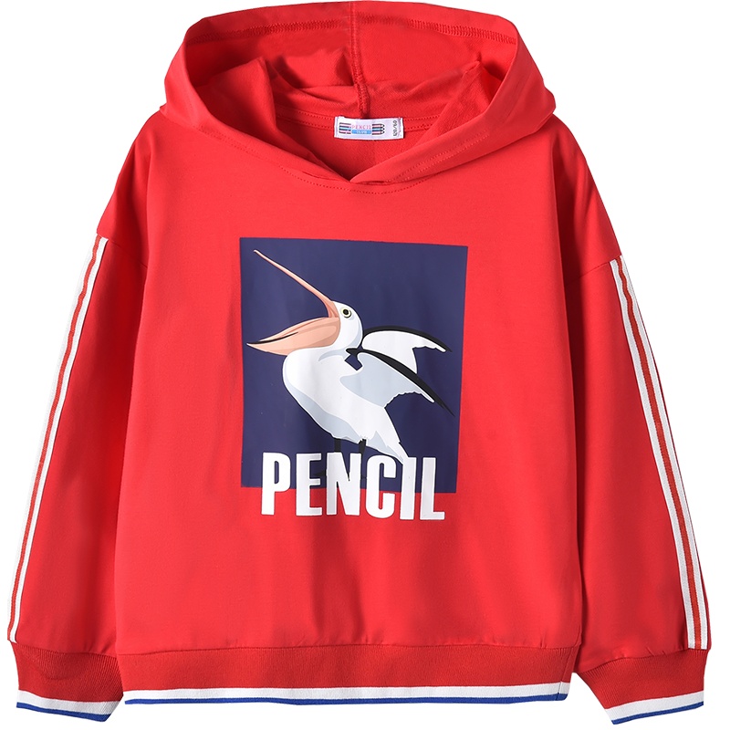 [8折价:39.2元]铅笔俱乐部童装春装新款女童带帽长袖T恤休闲卫衣大童上衣